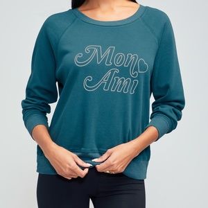 NWT Wildfox Mon Ami Sommers Sweatshirt in Reflecting Pond Size Large